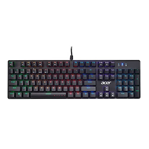 Acer Nitro Gen 2 Wired Gaming Keyboard - RGB Illuminated Keyboard | 100% Anti-Ghosting (N-Key Rollover) | Mechanical Axis | Ergonomic Arc Keycaps | Embedded Multimedia Keys - 1