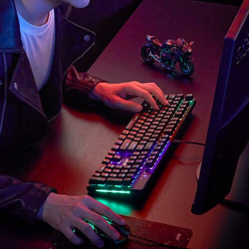 Acer Nitro Gen 2 Wired Gaming Keyboard - RGB Illuminated Keyboard | 100% Anti-Ghosting (N-Key Rollover) | Mechanical Axis | Ergonomic Arc Keycaps | Embedded Multimedia Keys - 4