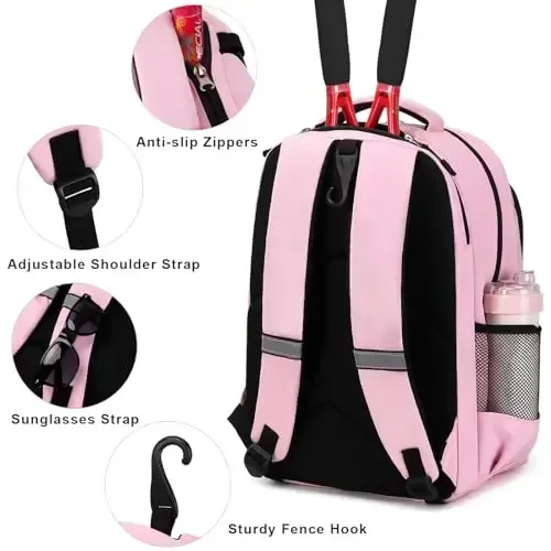 ACESAK Tennis Backpack Tennis Bag for Women Men - Tennis Bag Holds 2 Rackets, Badminton Squash, Pickleball Paddles Balls - 5
