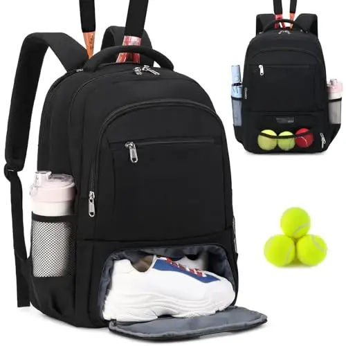 ACESAK Tennis Backpack Tennis Bag for Women Men - Tennis Bag Holds 2 Rackets, Badminton Squash, Pickleball Paddles Balls - ACESAK