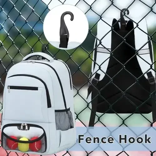 ACESAK Tennis Backpack Ayollar Erkaklar uchun Tennis Sumkasi - Tennis Sumkasi 2 Raketka, Badminton Skvosh, Pickleball Eshkaklari va To'plarini Sig'dira oladi - 6