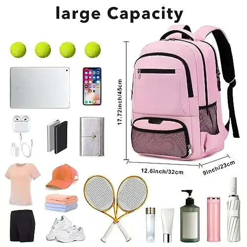 ACESAK Tennis Backpack Ayollar Erkaklar uchun Tennis Sumkasi - Tennis Sumkasi 2 ta Raketka, Badminton Skvosh, Picklebol Eshkaklari uchun mo'ljallangan - ACESAK (1)