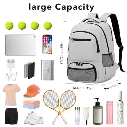 ACESAK Tennis Backpack Ayollar Erkaklar uchun Tennis sumkasi - Tennis sumkasi 2 ta Raketka, Badminton Skvosh, Picklebol Eşkaklar To'plarini sig'dira oladi - ACESAK (1)