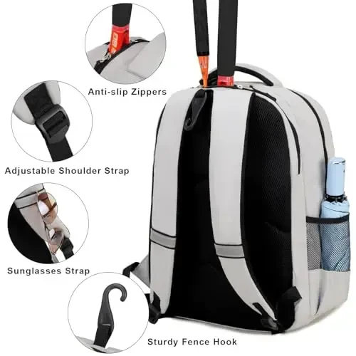 ACESAK Tennis Backpack Ayollar Erkaklar uchun Tennis sumkasi - Tennis sumkasi 2 ta Raketka, Badminton Skvosh, Picklebol Eşkaklar To'plarini sig'dira oladi - 5