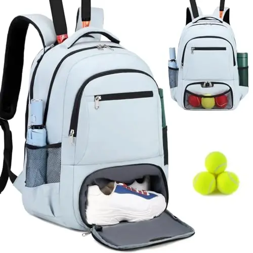 ACESAK Tennis Backpack Tennis Bag for Women Men - Tennis Bag Holds 2 Rackets, Badminton Squash, Pickleball Paddles Balls - 1
