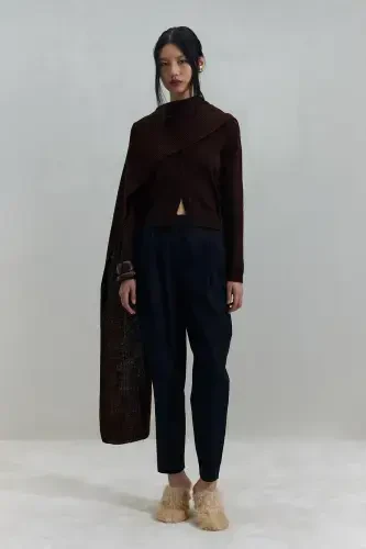 Achchiq qahva tekis o'rilgan trikotaj sharf - Achchiq qahva - 2