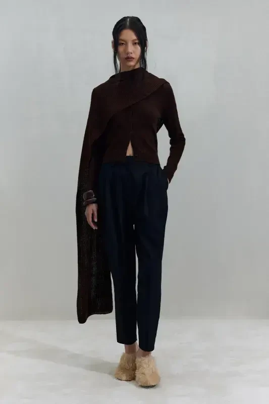 Achchiq qahva tekis o'rilgan trikotaj sharf - Achchiq qahva - 4