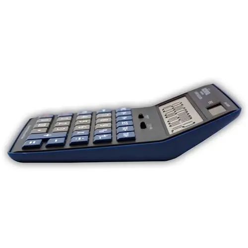 Achieva 12 Haneli LCD Ekranlı Masaüstü Hesap Makinesi | Mavi | Kar Marjı Tuşu, Seçilebilir Ondalık ve Yuvarlama Anahtarları | Çift Güneş/Pil Gücü | Ev, Ofis, Okul için (990) - ACHIEVA (1)