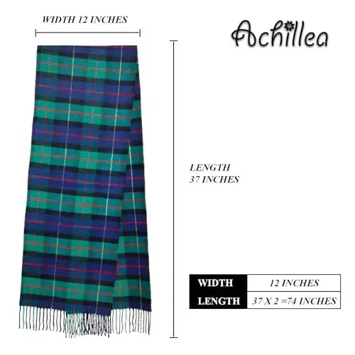 Achillea CasModazoneere Feel Tartan Plaid Scarf - Classic Winter Scarf for Men & Women, Scottish Heritage Holiday Gift - 3