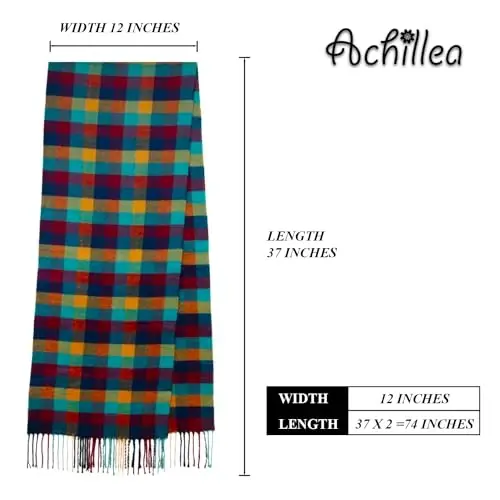 Achillea CasModazoneere Hisse Tartan Ekose Atkı - Erkekler ve Kadınlar İçin Klasik Kış Atkısı, İskoç Mirası Tatil Hediyesi - 4