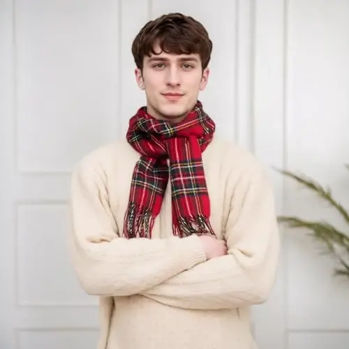 Achillea CasModazoneere Feel Tartan Plaid Scarf - Classic Winter Scarf for Men & Women, Scottish Heritage Holiday Gift - ACHILLEA (1)
