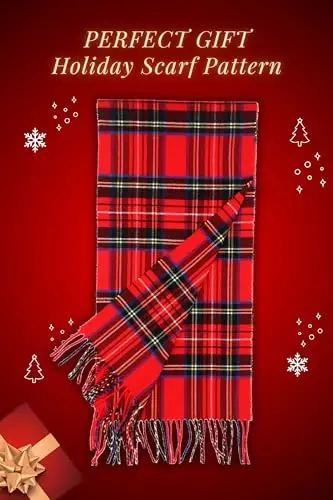 Achillea CasModazoneere Hisset Tartan Ekose Eşarp - Erkekler ve Kadınlar için Klasik Kışlık Eşarp, İskoç Mirası Tatil Hediyesi - 5