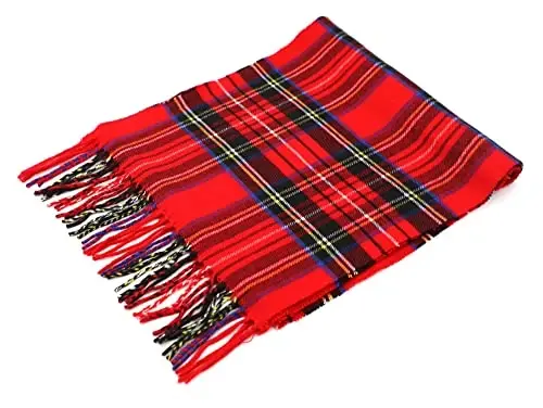 Achillea CasModazoneere Hisset Tartan Ekose Eşarp - Erkekler ve Kadınlar için Klasik Kışlık Eşarp, İskoç Mirası Tatil Hediyesi - 7