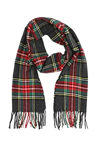 Achillea CasModazoneere Hisset Tartan Ekoseli Atkı - Kadın ve Erkekler İçin Klasik Kış Atkısı, İskoç Mirası Yılbaşı Hediyesi 