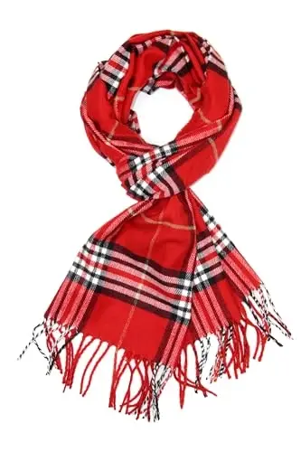 Achillea CasModazoneere Hisset Tartan Ekoseli Atkı - Kadın ve Erkekler İçin Klasik Kışlık Atkı, İskoç Mirası Yılbaşı Hediyesi - 1