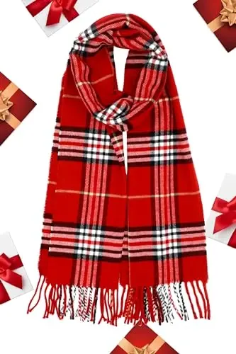 Achillea CasModazoneere Hisset Tartan Ekoseli Atkı - Kadın ve Erkekler İçin Klasik Kışlık Atkı, İskoç Mirası Yılbaşı Hediyesi - 3