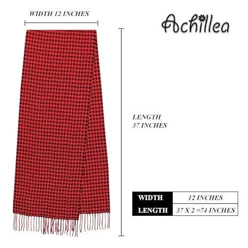 Achillea Scottish Tartan Plaid Scarf - Warm CasModazoneere Feel Winter Scarf, Scarves for Holiday, Christmas & Daily Wear - 2