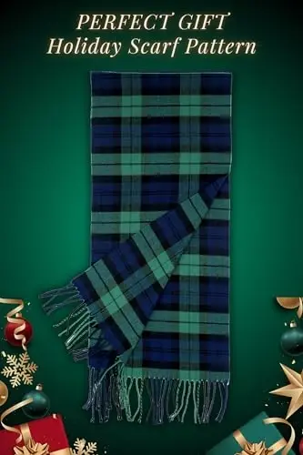 Achillea Scottish Tartan Plaid Scarf - Warm CasModazoneere Feel Winter Scarf, Scarves for Holiday, Christmas & Daily Wear - 3