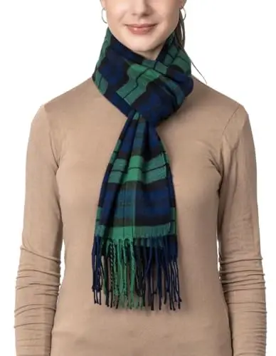 Achillea Scottish Tartan Plaid Scarf, Classic Winter Scarf, Soft CasModazoneere Feel Men’s & Women's Scarves - 5