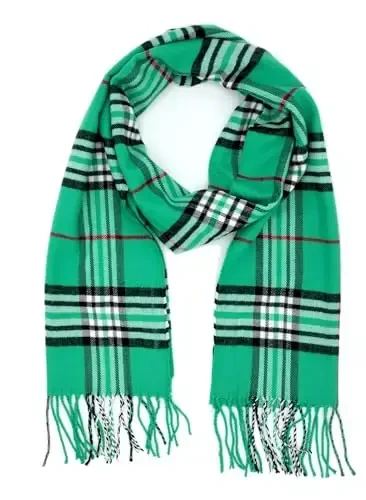 Achillea Scottish Tartan Plaid Scarf - Warm CasModazoneere Feel Winter Scarf, Scarves for Holiday, Christmas & Daily Wear - 1