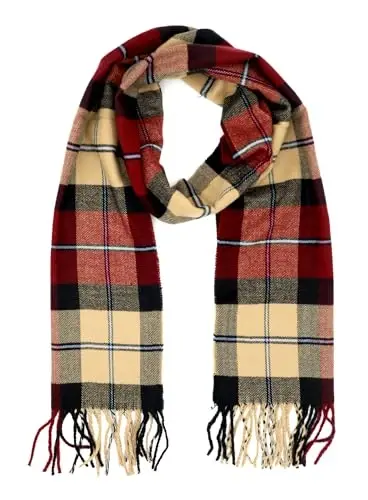 Achillea Scottish Tartan Plaid Scarf - Warm CasModazoneere Feel Winter Scarf, Scarves for Holiday, Christmas & Daily Wear - 1