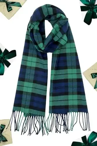 Achillea Scottish Tartan Plaid Scarf, Classic Winter Scarf, Soft CasModazoneere Feel Men’s & Women's Scarves - 2