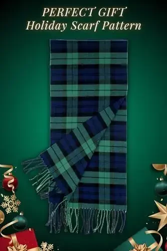 Achillea Scottish Tartan Plaid Scarf, Classic Winter Scarf, Soft CasModazoneere Feel Men’s & Women's Scarves - 3