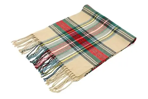 Achillea Scottish Tartan Plaid Scarf - Warm CasModazoneere Feel Winter Scarf, Holiday, Rojdestvo va Kundalik Kiyim uchun sharflar - 7