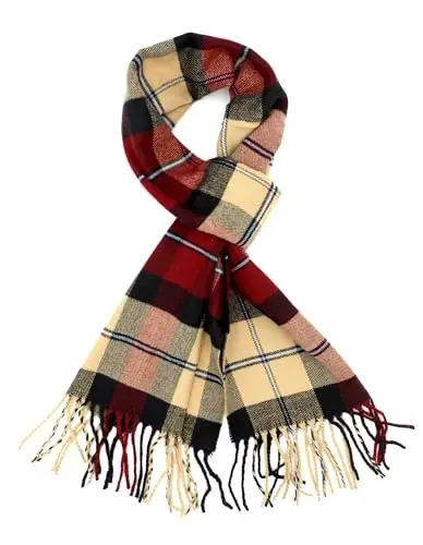 Achillea Scottish Tartan Plaid Scarf - Warm CasModazoneere Feel Winter Scarf, Holiday, Rojdestvo va Kundalik Kiyim uchun sharflar - 2