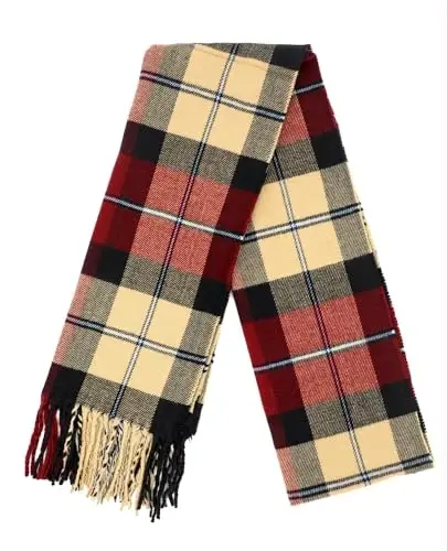 Achillea Scottish Tartan Plaid Scarf - Warm CasModazoneere Feel Winter Scarf, Holiday, Rojdestvo va Kundalik Kiyim uchun sharflar - 3