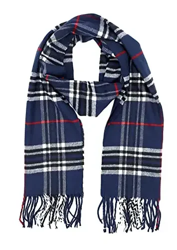 Achillea Scottish Tartan Plaid Scarf - Warm CasModazoneere Feel Winter Scarf, Holiday, Rojdestvo va kundalik kiyim uchun sharflar - 2