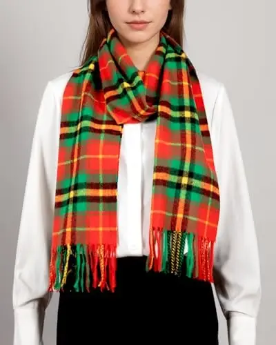 Achillea Scottish Tartan Plaid Scarf - Warm CasModazoneere Feel Winter Scarf, Scarves for Holiday, Christmas & Daily Wear - 2