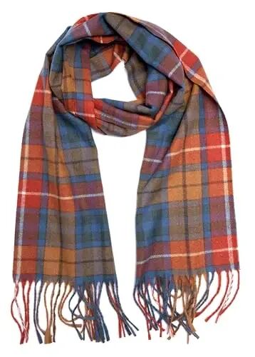 Achillea Scottish Tartan Plaid Scarf - Warm CasModazoneere Feel Winter Scarf, Scarves for Holiday, Christmas & Daily Wear - Achillea