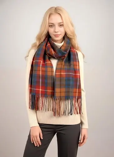 Achillea Scottish Tartan Plaid Scarf - Warm CasModazoneere Feel Winter Scarf, Scarves for Holiday, Christmas & Daily Wear - 2