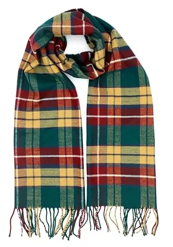 Achillea Scottish Tartan Plaid Scarf - Warm CasModazoneere Feel Winter Scarf, Scarves for Holiday, Christmas & Daily Wear - 1