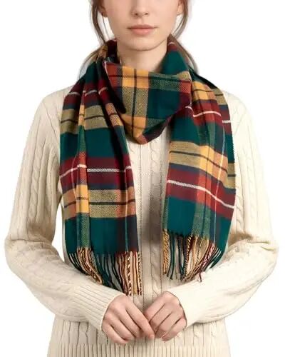 Achillea Scottish Tartan Plaid Scarf - Warm CasModazoneere Feel Winter Scarf, Scarves for Holiday, Christmas & Daily Wear - Achillea (1)