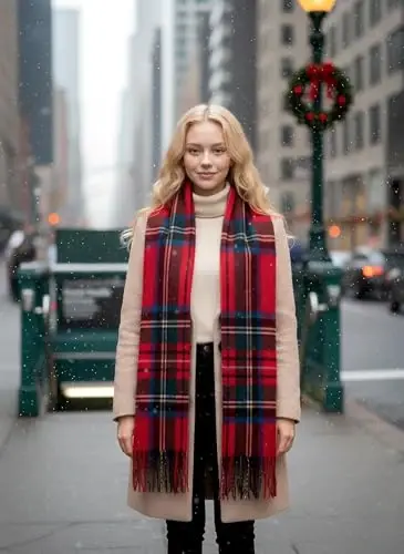 Achillea Scottish Tartan Plaid Scarf - Warm CasModazoneere Feel Winter Scarf, Scarves for Holiday, Christmas & Daily Wear - 3