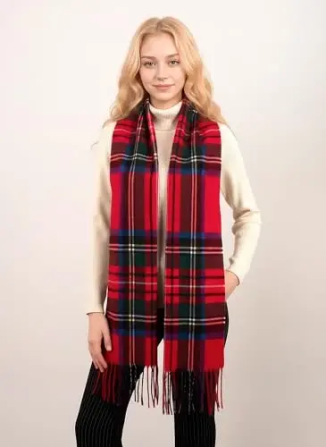 Achillea Scottish Tartan Plaid Scarf - Warm CasModazoneere Feel Winter Scarf, Scarves for Holiday, Christmas & Daily Wear - 6