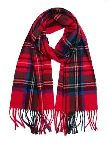 Achillea Scottish Tartan Plaid Scarf - Warm CasModazoneere Feel Winter Scarf, Scarves for Holiday, Christmas & Daily Wear - Achillea