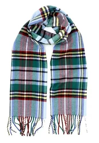 Achillea Scottish Tartan Plaid Scarf - Warm CasModazoneere-Feel Winter Scarf, Scarves for Holiday, Christmas & Daily Wear - 1