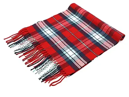 Achillea Shotlandiya Tartan Plaid Sharf - Issiq CasModazoneere Qishki Sharf, Bayram, Rojdestvo va Kundalik Kiyim uchun Sharflar - 4