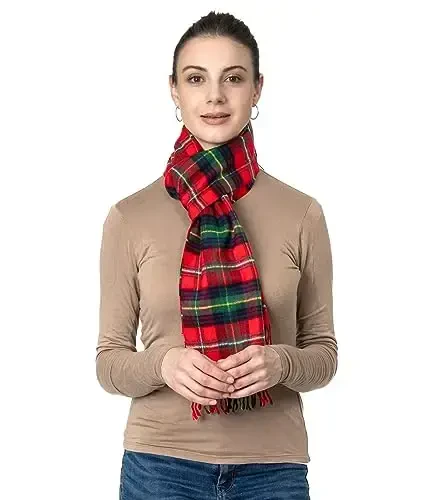 Achillea Shotlandiya Tartan Plaid Sharf - Issiq CasModazoneere Qishki Sharf, Bayram, Rojdestvo va Kundalik Kiyim uchun Sharflar - 2