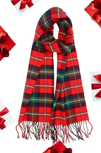 Achillea Shotlandiya Tartan Plaid Sharf - Issiq CasModazoneere Qishki Sharf, Bayram, Rojdestvo va Kundalik Kiyim uchun Sharflar - 4