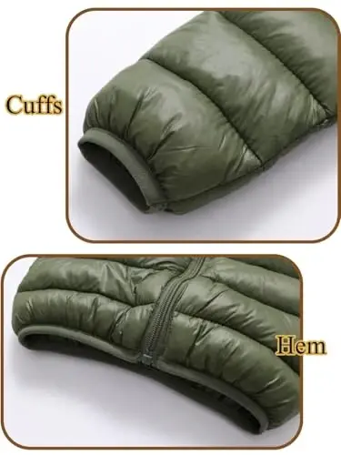 Achiyi Winter Coats Puffer Padded Jacket for Toddler Boys Girls Kids Light Outwear Cute Bear Ears with Hoods Clothing - 4