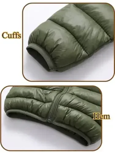 Achiyi Winter Coats Puffer Padded Jacket for Toddler Boys Girls Kids Light Outwear Cute Bear Ears with Hoods Clothing - 4