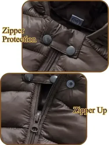 Achiyi Winter Coats Puffer Padded Jacket for Toddler Boys Girls Kids Light Outwear Cute Bear Ears with Hoods Clothing - 4