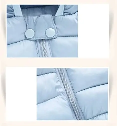 Achiyi Winter Coats Puffer Padded Jacket for Toddler Boys Girls Kids Light Outwear Cute Bear Ears with Hoods Clothing - 5