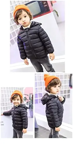 Achiyi Qishki Paltolar Puffer Padded Ko'ylagi Bolalar uchun Yengil Tashqi Kiyim Yoqimli Ayiq Quloqlari bilan Kapşonli Kiyim - 5