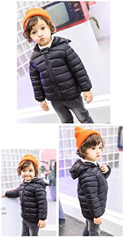 Achiyi Winter Coats Puffer Padded Jacket for Toddler Boys Girls Kids Light Outwear Cute Bear Ears with Hoods Clothing - 4