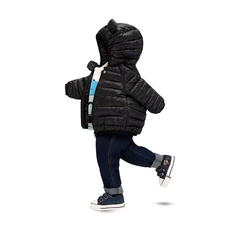 Achiyi Winter Coats Puffer Padded Jacket for Toddler Boys Girls Kids Light Outwear Cute Bear Ears with Hoods Clothing - 6